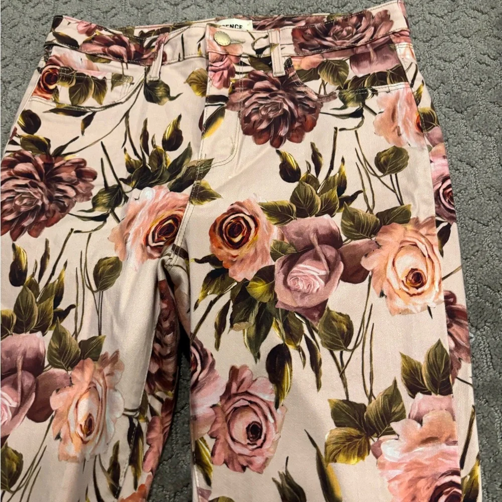 L'AGENCE Cream/Pink Floral Margot High Rise Skinny Ankle Jean Sz 28 EUC - Picture 4 of 11